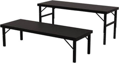 Valley Craft - 34 Wide x 96" Deep x 28" High, Steel Work Table - 14 Gauge Stainless Steel Top, Adjustable Height Legs, Gray - Americas Industrial Supply