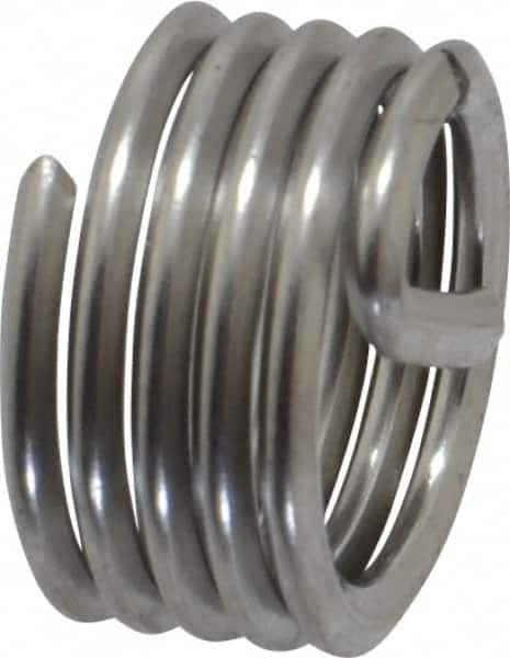 Recoil - M10x1.50 Metric Coarse, 10mm OAL, Free Running Helical Insert - 4-7/8 Free Coils, Tanged, Stainless Steel, Bright Finish, 1D Insert Length - Americas Industrial Supply