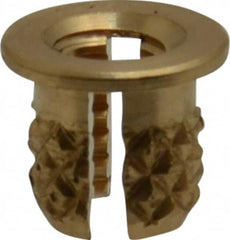E-Z LOK - #4-40 UNC Brass Flanged Press Fit Threaded Insert for Plastic - 3/16" OAL, 0.166" Insert Diam, 5/32" Hole Diam, 5/32" Drill - Americas Industrial Supply