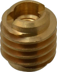 E-Z LOK - M4x0.7, Brass Knife Insert - 1/4" Drill, 1/4" Hole Diam, 3/8" Long, 1/2" Min Grip, M4 Hex - Americas Industrial Supply