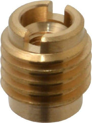 E-Z LOK - M5x0.8, Brass Knife Insert - 3/8" Drill, 3/8" Hole Diam, 1/2" Long, 5/8" Min Grip, M5 Hex - Americas Industrial Supply