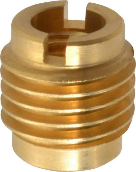 E-Z LOK - M8x1.25, Brass Knife Insert - 1/2" Drill, 1/2" Hole Diam, 5/8" Long, 3/4" Min Grip, M8 Hex - Americas Industrial Supply