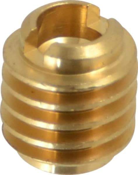 E-Z LOK - #4-40, Brass Knife Insert - 1/4" Drill, 1/4" Hole Diam, 3/8" Long, 1/2" Min Grip - Americas Industrial Supply