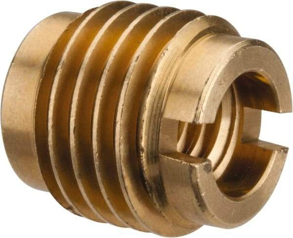 E-Z LOK - 5/16-18, Brass Knife Insert - 1/2" Drill, 1/2" Hole Diam, 5/8" Long, 3/4" Min Grip - Americas Industrial Supply