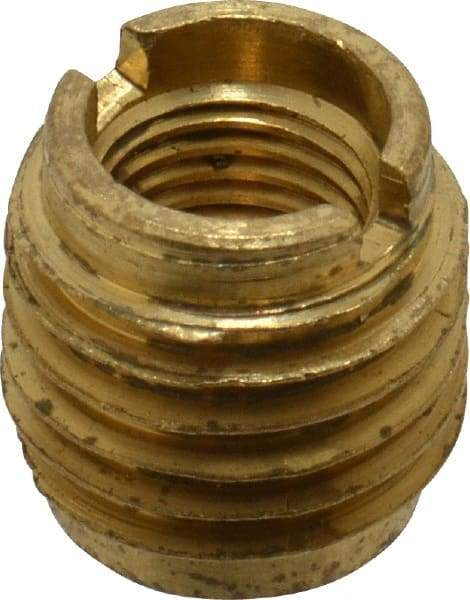 E-Z LOK - 3/8-24, Brass Knife Insert - 1/2" Drill, 1/2" Hole Diam, 5/8" Long, 3/4" Min Grip - Americas Industrial Supply