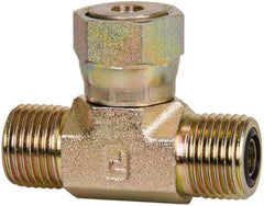 Parker - 3/8" OD, Steel Swivel Branch - 9,200 Max Working psi, 3/4" Hex, O-ring Face Seal Ends - Americas Industrial Supply