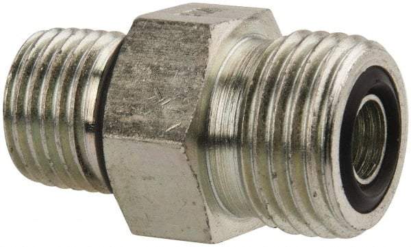 Parker - 3/8" OD, Steel Straight Thread Connector - 9,200 Max Working psi, 3/4" Hex, O-Ring Face Seal/SAE-ORB Ends - Americas Industrial Supply