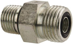 Parker - 3/8" OD, Steel Straight Thread Connector - 9,200 Max Working psi, 3/4" Hex, O-Ring Face Seal/SAE-ORB Ends - Americas Industrial Supply