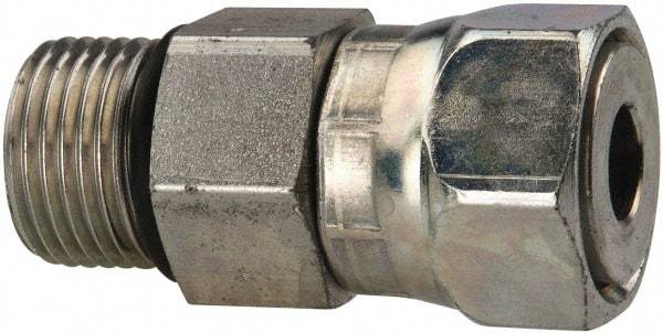 Parker - 1/2" OD, Steel Straight Thread Swivel Connector - 9,200 Max Working psi, 7/8" Hex, O-Ring Face Seal/SAE-ORB Ends - Americas Industrial Supply