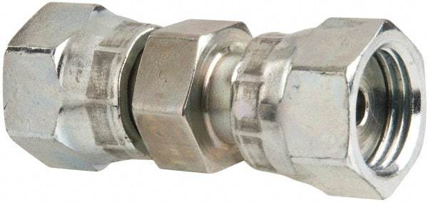 Parker - 1/4" OD, Steel Swivel Union - 9,200 Max Working psi, 5/8" Hex, O-ring Face Seal Ends - Americas Industrial Supply