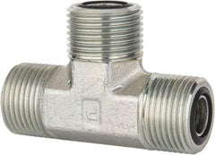 Parker - 1/2" OD, Steel Union Tee - 9,200 Max Working psi, 3/4" Hex, O-ring Face Seal Ends - Americas Industrial Supply