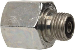 Parker - 1/2 x 1/4" OD, Steel Tube End Reducer - 9,200 Max Working psi, O-ring Face Seal Ends - Americas Industrial Supply