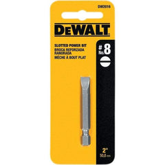 DeWALT - 1/4" Slotted Screwdriver Bit - 1/4" Drive, 2" OAL - Americas Industrial Supply