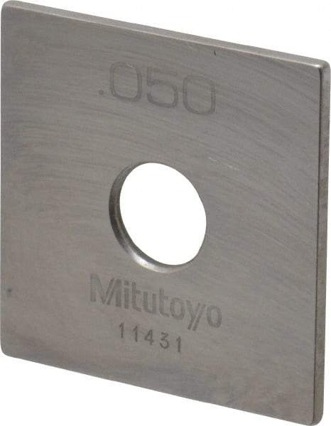 Mitutoyo - 0.05" Square Steel Gage Block - Accuracy Grade 0, Includes Certificate of Inspection - Americas Industrial Supply