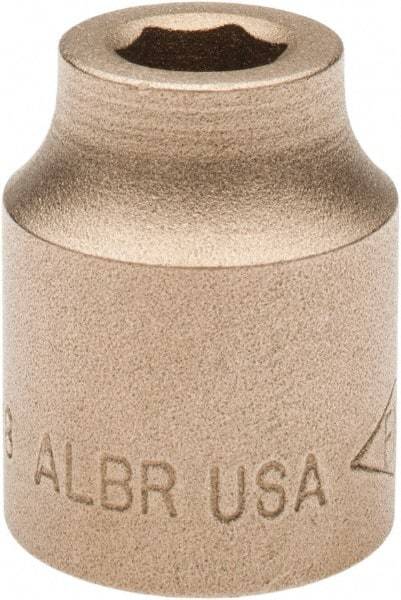 Ampco - 3/8", 1/2" Drive, Standard Hand Socket - 6 Points, 1-3/16" OAL, Aluminum Bronze - Americas Industrial Supply