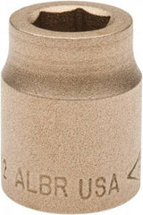 Ampco - 1/2", 1/2" Drive, Standard Hand Socket - 6 Points, 1-3/16" OAL, Aluminum Bronze - Americas Industrial Supply