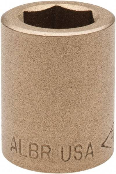 Ampco - 19/32", 1/2" Drive, Standard Hand Socket - 6 Points, 1-3/16" OAL, Aluminum Bronze - Americas Industrial Supply