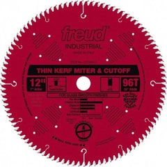 Freud - 12" Diam, 1" Arbor Hole Diam, 96 Tooth Wet & Dry Cut Saw Blade - Carbide-Tipped, Standard Round Arbor - Americas Industrial Supply