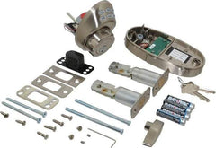 Master Lock - 1-3/8 to 1-3/4" Door Thickness, Satin Nickel Finish, Keyless Deadbolt - Nightwatch Override, Single Cylinder - Americas Industrial Supply