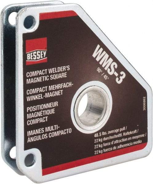 Bessey - 3-3/8" Wide x 5/8" Deep x 3-3/8" High Magnetic Welding & Fabrication Square - 48.5 Lb Average Pull Force - Americas Industrial Supply