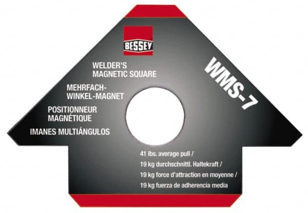 Bessey - 4-3/4" Wide x 9/16" Deep x 3-1/4" High Magnetic Welding & Fabrication Square - 41 Lb Average Pull Force - Americas Industrial Supply