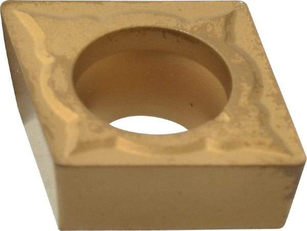 Interstate - CCMT32.51 IF Grade IG125T Carbide Turning Insert - TiN/Al2O3/TiCN Finish, 80° Diamond, 3/8" Inscr Circle, 5/32" Thick, 1/64" Corner Radius - Americas Industrial Supply