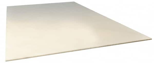 Made in USA - 3/8" Thick x 4' Wide x 8' Long, Polypropylene Sheet - White, Shore D-72 Hardness, ±5% Tolerance - Americas Industrial Supply