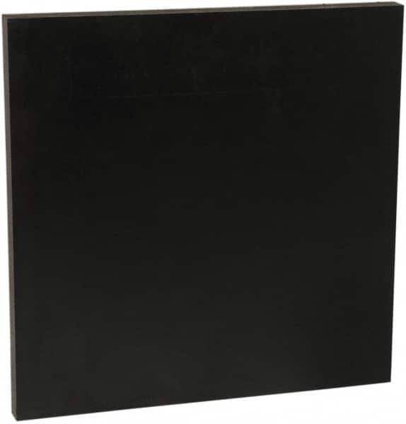 Made in USA - 3/4" Thick x 1' Wide x 2' Long, Recycled UHMW Sheet - Black, Shore D-67 Hardness, ±0.020 Tolerance - Americas Industrial Supply