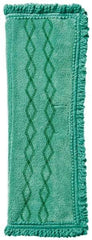 Rubbermaid - 19-1/2" Long x 14" Wide Microfiber Dust Mop Pad - Quick Connect, Green, Fringed Head - Americas Industrial Supply