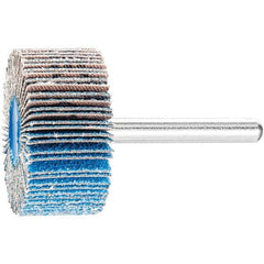 PFERD - 1-1/2" Diam x 1" Face Width, Aluminum Oxide Coated Mounted Flap Wheel - 1/4" Shank Mount, 80 Grit, 25,000 Max RPM - Americas Industrial Supply