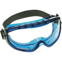 Jackson Safety - Size Universal, Clear Polycarbonate Anti-Fog & Scratch Resistant Lens, Safety Goggles - Indirect Vent, Blue Frame - Americas Industrial Supply