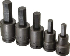 Proto - 5 Piece 3/4" Drive Inch Impact Hex Bit Socket Set - 9/16 to 1" Hex - Americas Industrial Supply