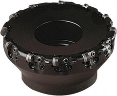 Seco - 169.5mm Cut Diam, 4.5mm Max Depth, 40mm Arbor Hole, 11 Inserts, RN.N 0903, SNEX 1203 Insert Style, Indexable Copy Face Mill - 6,400 Max RPM, 63mm High - Americas Industrial Supply