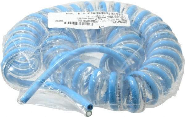 Advanced Technology Products - 5/32" ID x 1/4" OD, 15/32" Wall Thickness, Polyurethane Tube - Light Blue & Clear, 140 Max psi, 98 Shore A Hardness - Americas Industrial Supply