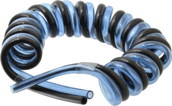 Advanced Technology Products - 1/4" ID x 3/8" OD, 5/8" Wall Thickness, Polyurethane Tube - Black & Clear Blue, 140 Max psi, 98 Shore A Hardness - Americas Industrial Supply