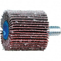 PFERD - 1" Diam x 1" Face Width, Aluminum Oxide Coated Mounted Flap Wheel - 1/4-20 Threaded Mount, 60 Grit, 25,000 Max RPM - Americas Industrial Supply