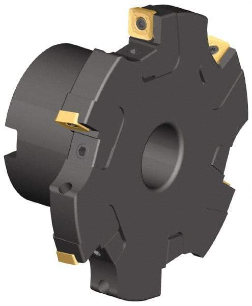 Kennametal - Arbor Hole Connection, 0.548" Cutting Width, 1.845" Depth of Cut, 6" Cutter Diam, 1-1/2" Hole Diam, 10 Tooth Indexable Slotting Cutter - KSSS Toolholder, SPCT, SPET, SPPT Insert - Americas Industrial Supply
