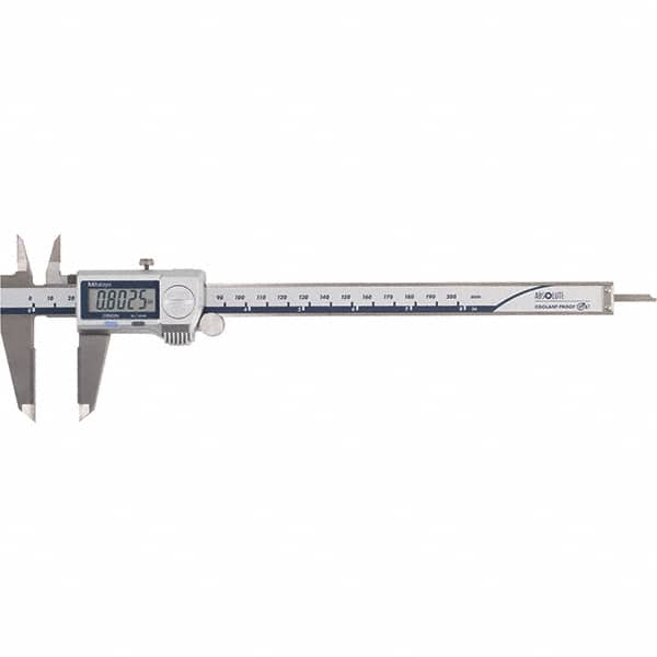 Mitutoyo - 0 to 8" Range 0.01mm Resolution, Electronic Caliper - Steel with 50mm Carbide-Tipped Jaws, 0.001" Accuracy - Americas Industrial Supply