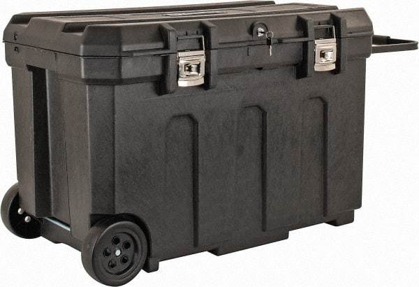 Stanley - 1 Tray Mobile Tool Chest - 23" Wide x 22-13/16" Deep x 23-1/4" High, Plastic, Black - Americas Industrial Supply