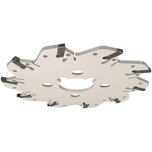 Iscar - Arbor Hole Connection, 0.132" Cutting Width, 1.34" Depth of Cut, 4.92" Cutter Diam, 1-1/4" Hole Diam, 8 Tooth Indexable Slotting Cutter - GM Toolholder, GIM, GIMY, GIP Insert, Right Hand Cutting Direction - Americas Industrial Supply