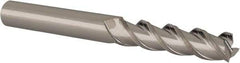 Value Collection - 3/8" Diam, 1-1/2" Length of Cut, 3/8" Shank Diam, 3-1/2" OAL, 3 Flute Solid Carbide Square End Mill - Single End, Uncoated, Spiral Flute, 45° Helix Angle, Long Length - Americas Industrial Supply