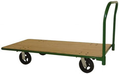 PRO-SOURCE - 2,000 Lb Capacity Hardwood/Steel Platform Truck - Hardwood Deck, 30" OAW, Rubber Casters - Americas Industrial Supply
