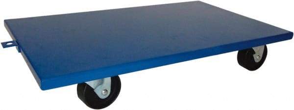 PRO-SOURCE - 2,000 Lb Capacity Steel Lip Down Dolly - 27" Long x 16" Wide, 4" Wheels - Americas Industrial Supply