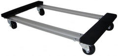 PRO-SOURCE - 1,000 Lb Capacity Oak/Metal Open Carpet Covered Raised Ends Dolly - 30" Long x 18" Wide, 3" Wheels - Americas Industrial Supply