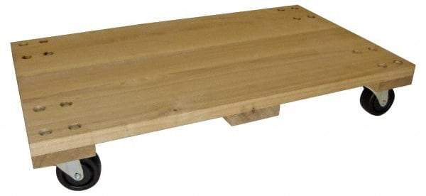 PRO-SOURCE - 1,000 Lb Capacity Hardwood/Polyolefin Solid Top Dolly - 30" Long x 18" Wide x 5" High, 3" Polyolefin Wheels - Americas Industrial Supply