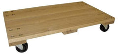 PRO-SOURCE - 1,000 Lb Capacity Hardwood/Polyolefin Solid Top Dolly - 24" Long x 16" Wide x 5" High, 3" Polyolefin Wheels - Americas Industrial Supply