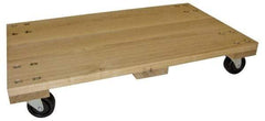 PRO-SOURCE - 1,000 Lb Capacity Hardwood/Rubber Solid Top Dolly - 36" Long x 24" Wide x 5" High, 3" Hard Rubber Wheels - Americas Industrial Supply