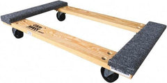 PRO-SOURCE - 1,000 Lb Capacity Hardwood/Carpet Open Carpet Covered Raised Ends Dolly - 30" Long x 18" Wide, 3" Wheels - Americas Industrial Supply