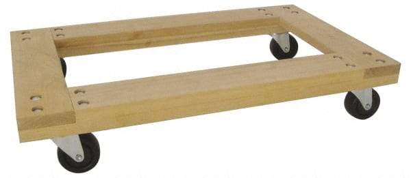 PRO-SOURCE - 1,000 Lb Capacity Hardwood/Rubber Flush Open Dolly - 36" Long x 24" Wide, 3" Wheels - Americas Industrial Supply