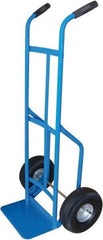 PRO-SOURCE - 600 Lb Capacity 47" OAH Hand Truck - 8 x 14" Base Plate, Dual Grip Handle, Steel, Full Pneumatic Wheels - Americas Industrial Supply